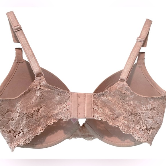 Victoria's Secret Dream Angels Push-Up / Pigeonnant Beige Lace Overlay Bra 36DDD - Picture 3 of 6